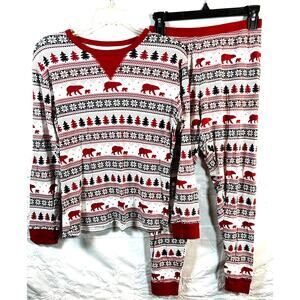 Target Men's Christmas Pajama Set – S | Festive Bear&Tree Print | 100% Cotton
